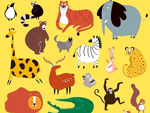 (vector) 可爱的野生动物矢量