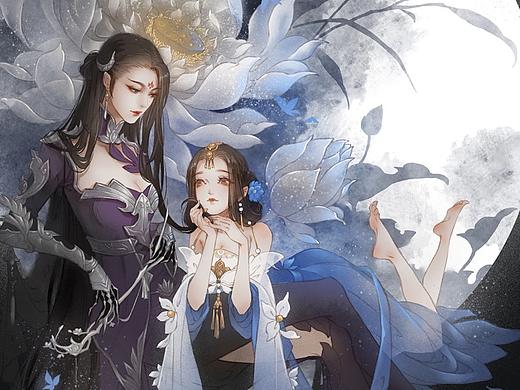云梦和暗香的绘画过程