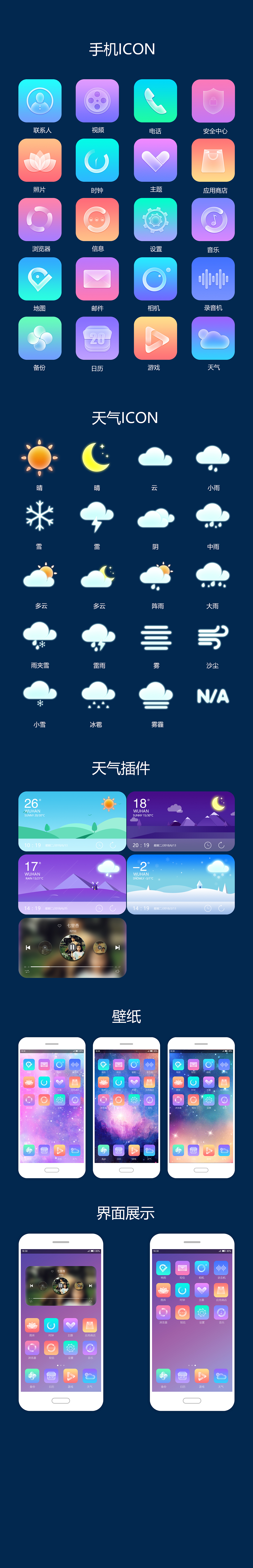 手机主题icon+天气插件（图ZMTkwMjEzODgw） - 图标 - 站酷设计师回到21岁原创素材 - 站酷ZCOOL
