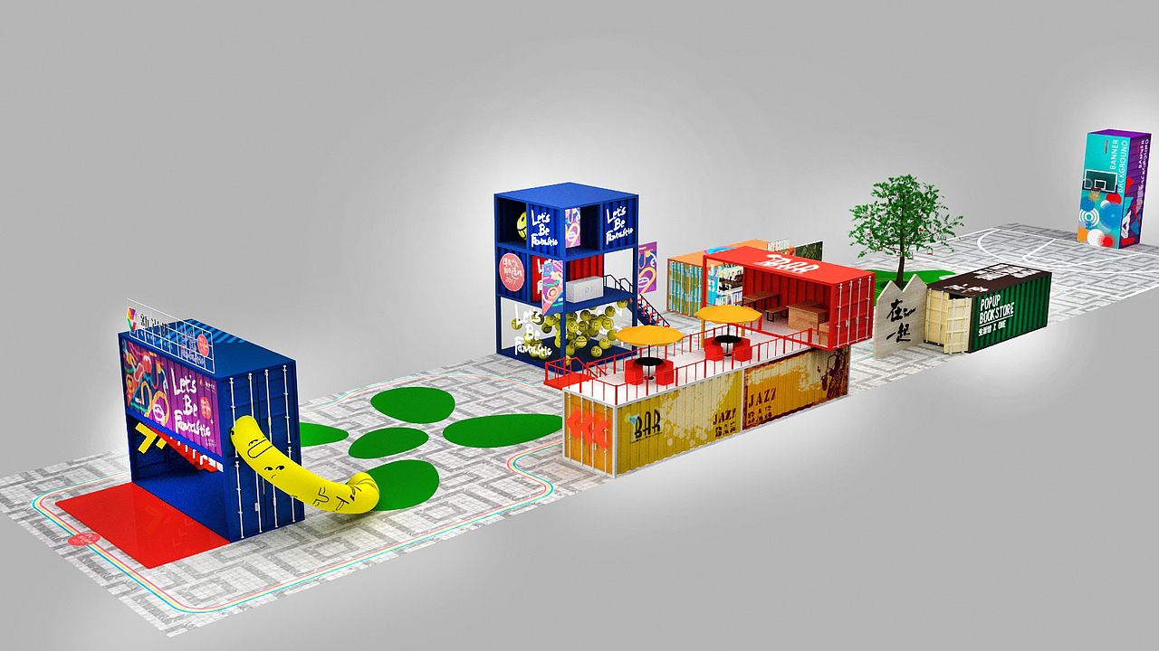 集装箱创意街区设计（3dmax+CAD+AI）（图ZMTIzMTA4OTc2） - 建筑/空间 - 站酷设计师恁贵哥原创素材 - 站酷ZCOOL