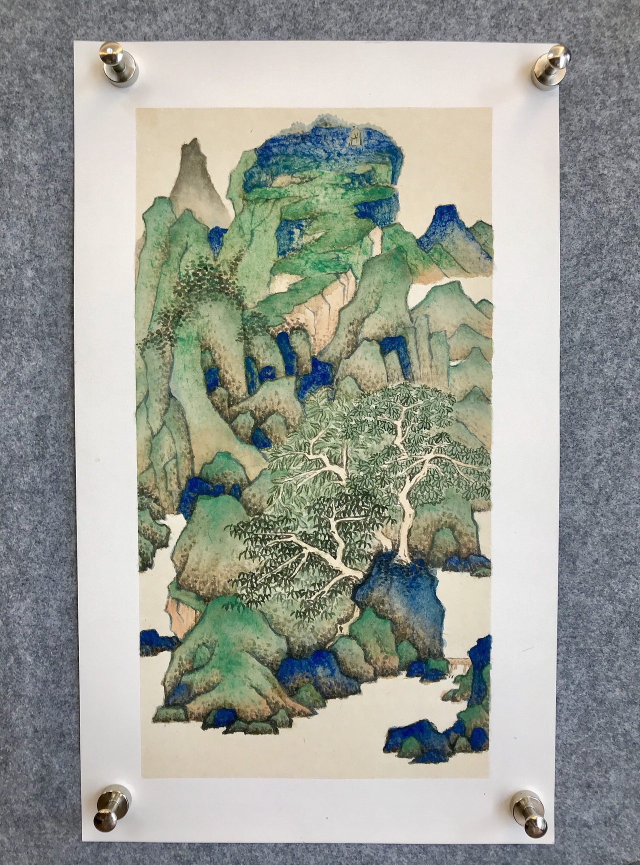 第一张青绿山水|纯艺术|绘画|今天是毕业日_临摹作品-站酷zcool