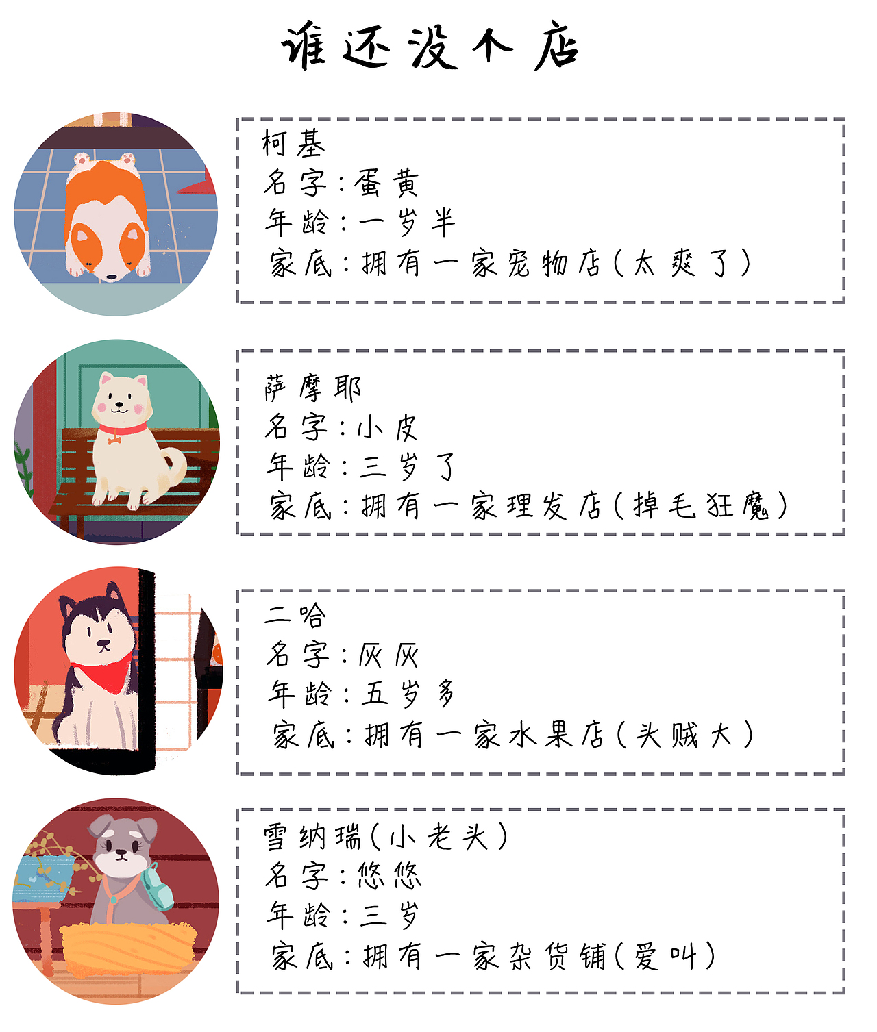 谁还没个店，汪汪~（图ZMjI2MDc0MTg0） - 商业插画 - 站酷设计师一几波妞酱原创素材 - 站酷ZCOOL