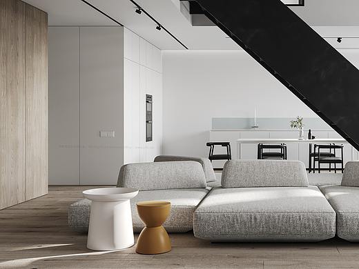 易梵/室内住宅/练习场景-灰色公寓