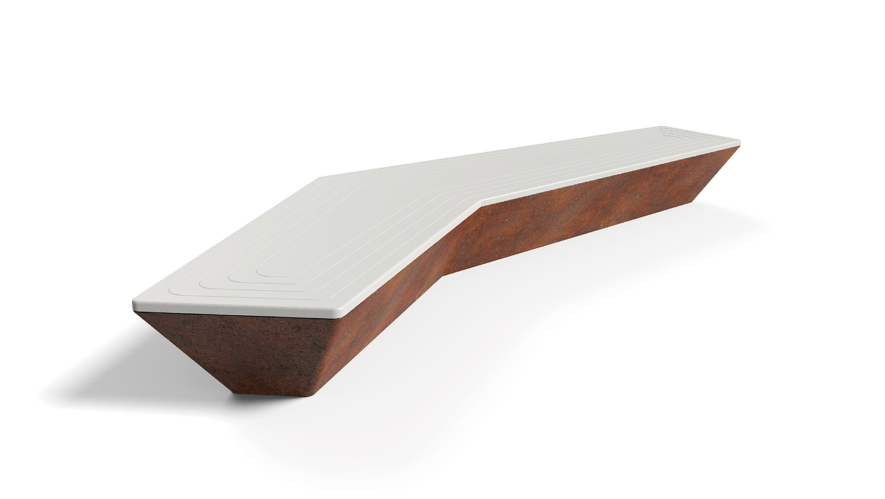 户外几何切面座椅：耐候钢+回收材料再生利用（图ZMTczNTkyODA0） - 景观设计 - 站酷设计师DESIGN_TANG原创素材 - 站酷ZCOOL