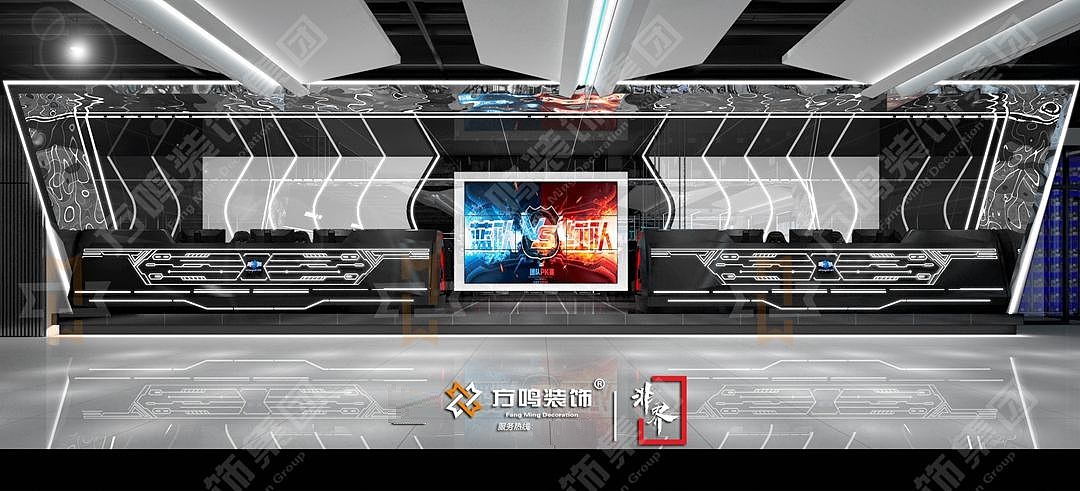 35元一小时的网吧,天津.E9电竞馆网咖设计效果实景对比