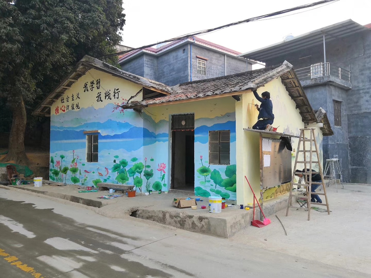 大涵村生态宜居环境墙体彩绘部分案例|插画|新锐潮流