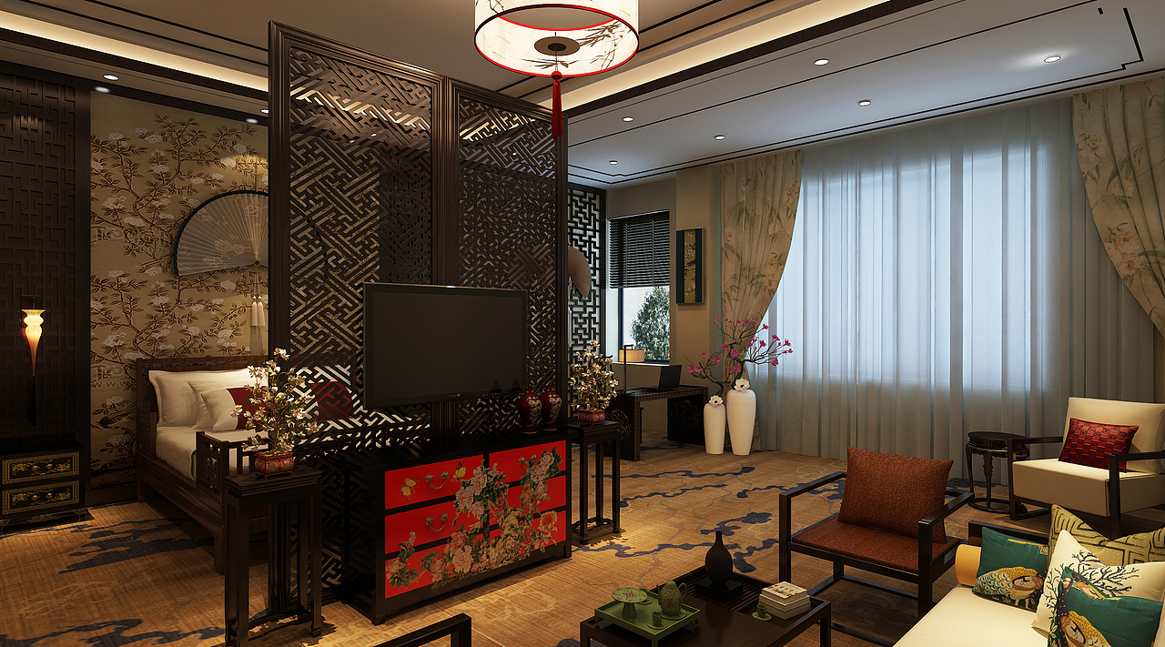 【新中式】娱乐会所-空间设计（图ZMjAyNjI0Njc2） - 家装设计 - 站酷设计师煤油香法原创素材 - 站酷ZCOOL