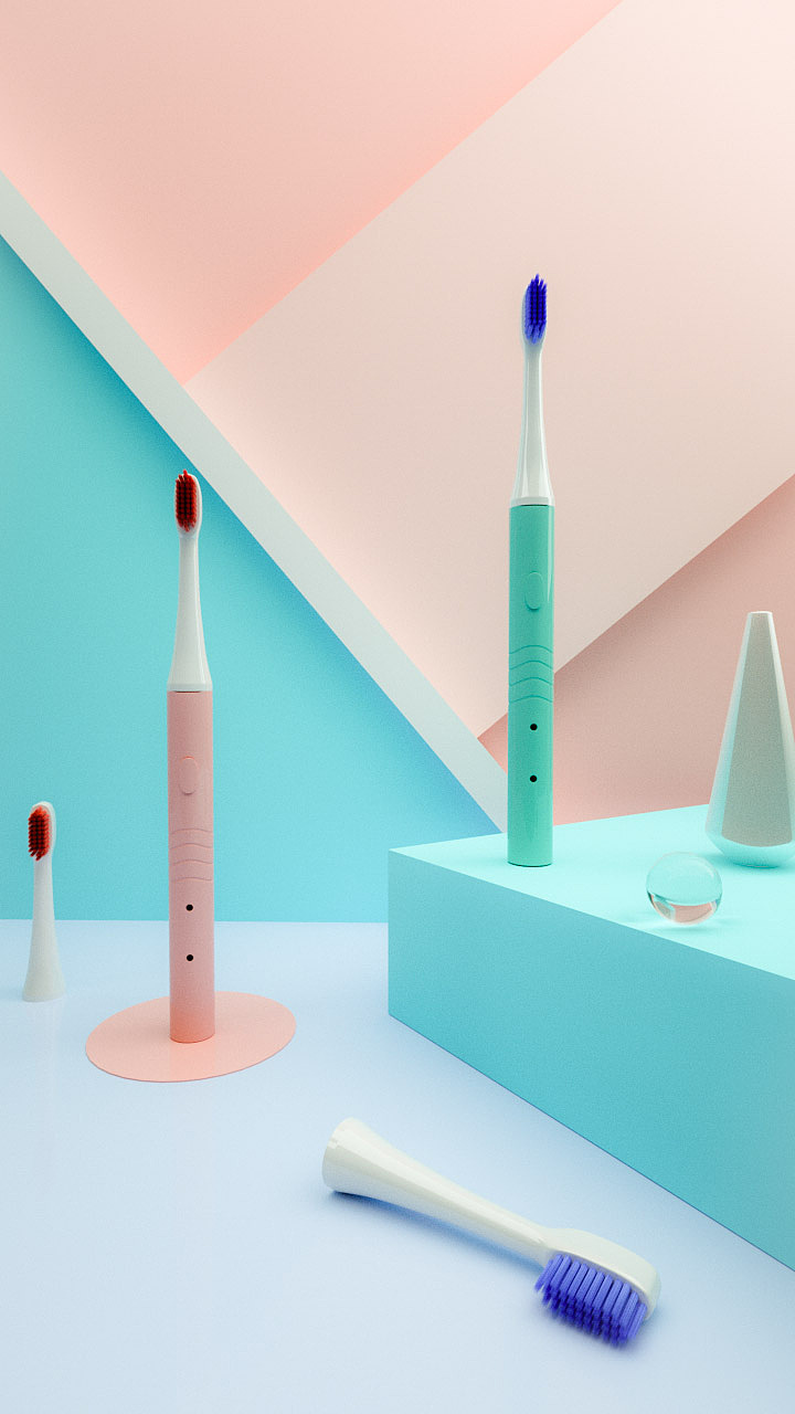 c4d电动牙刷建模练习