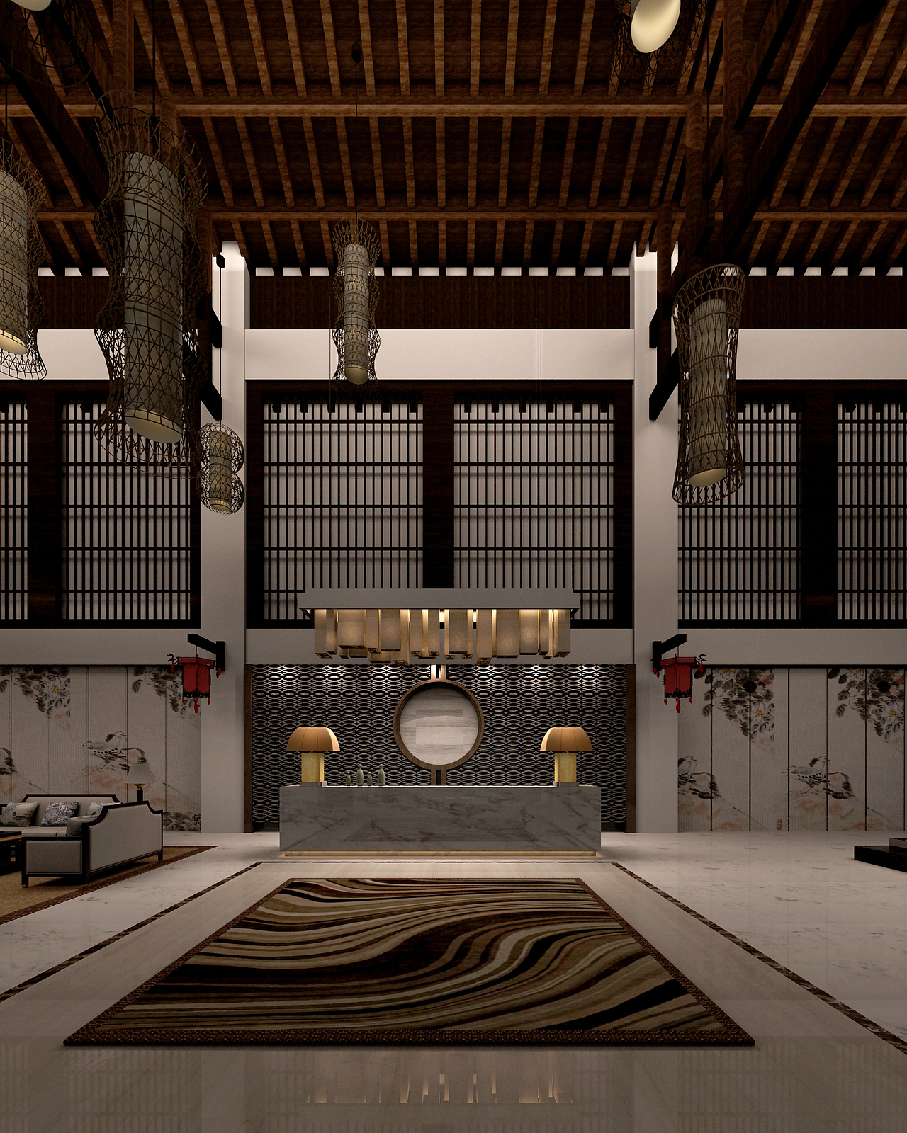 大型中式餐厅设计（图ZNDk5NDY1MjA=） - 家装设计 - 站酷设计师张璞原创素材 - 站酷ZCOOL