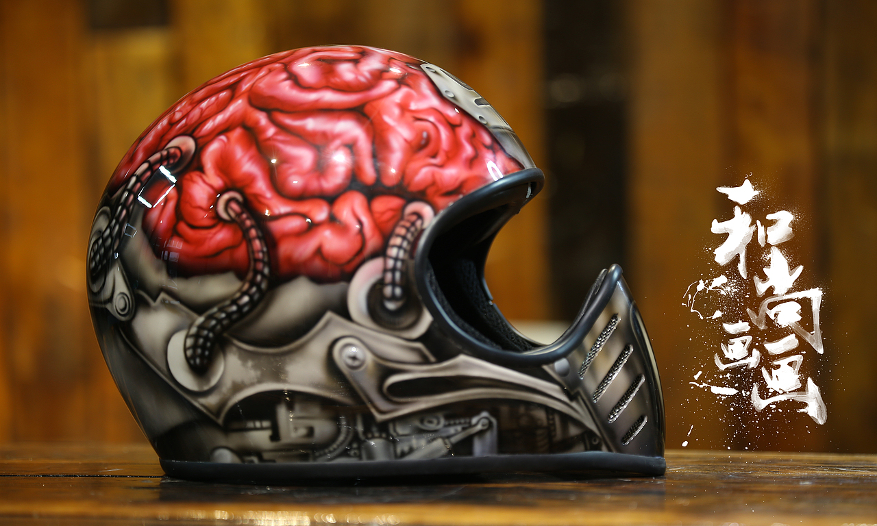 自己彩绘的头盔（图ZMTAwNDk3NDUy） - 手办/模玩 - 站酷设计师和尚画画8585原创素材 - 站酷ZCOOL