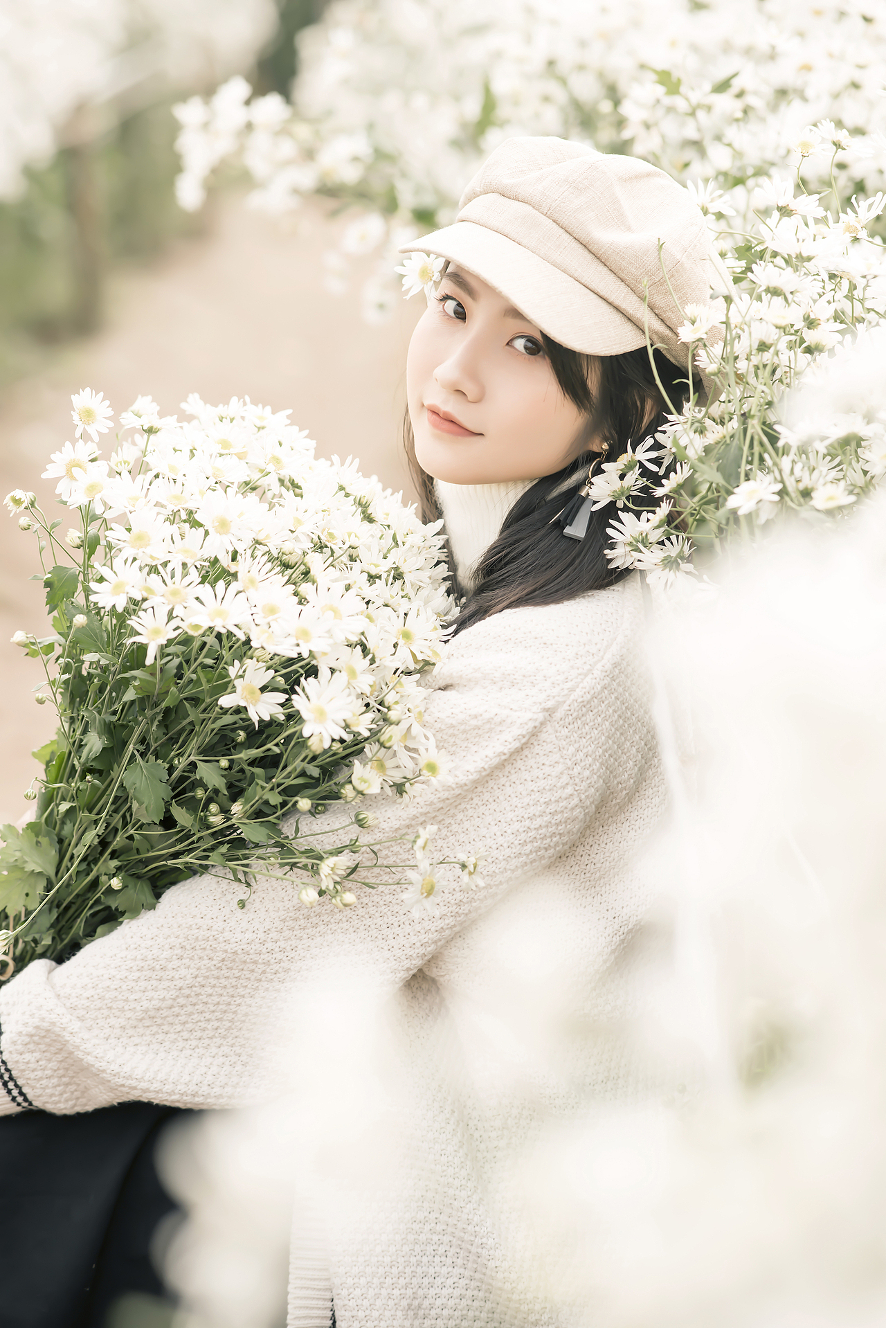 “花田”女孩图片修图