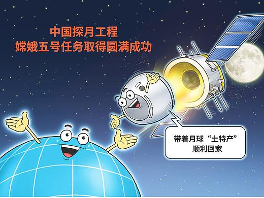 嫦娥游记（嫦娥五号报道的几幅小漫画）