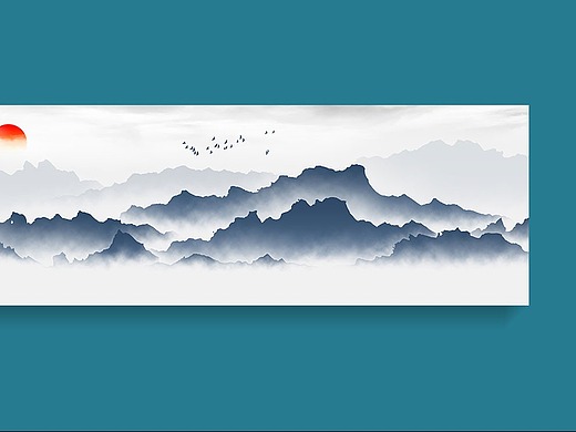 新中式意境山水禅意山水装饰画