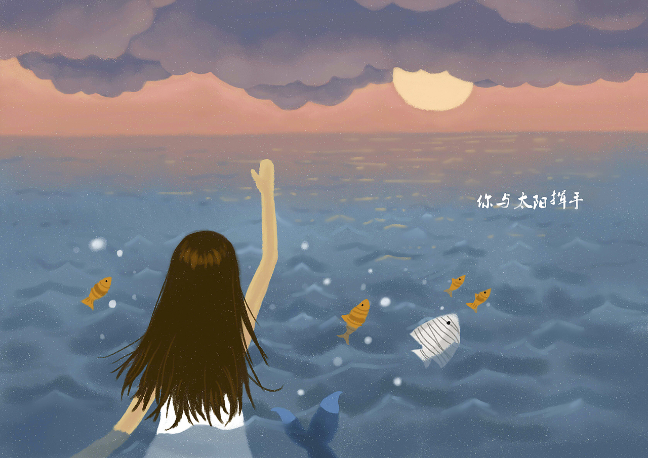 绘化身孤岛的鲸