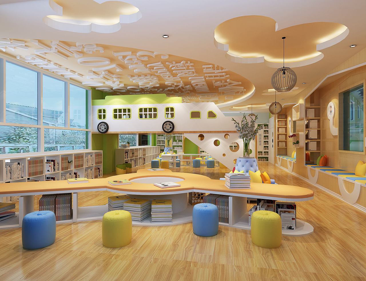 幼儿园案例|空间|室内设计|1992效果图琦琦 - 原