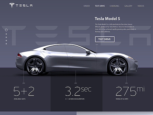 TESLA汽车网页设计