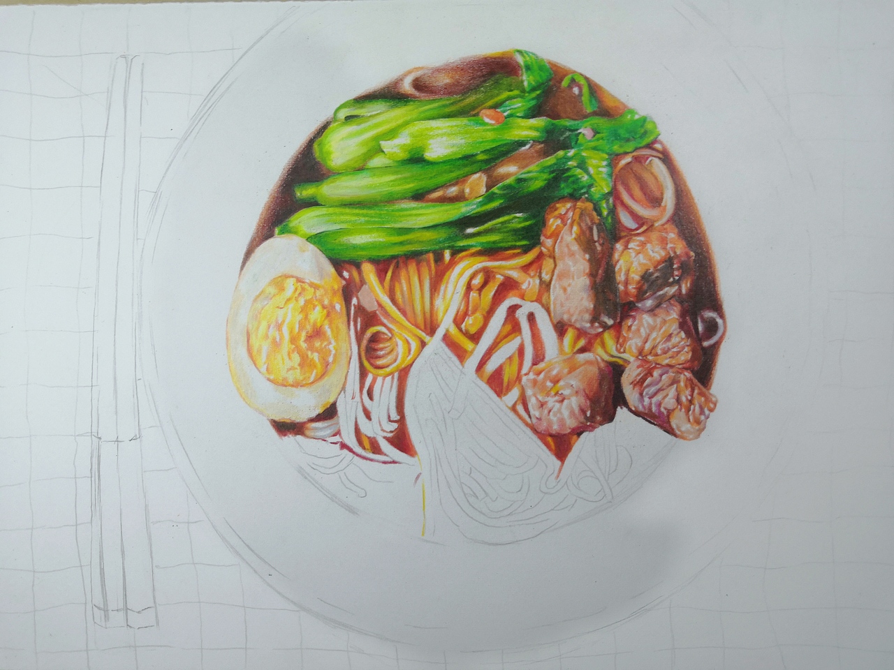 彩铅练习《红烧牛肉面》