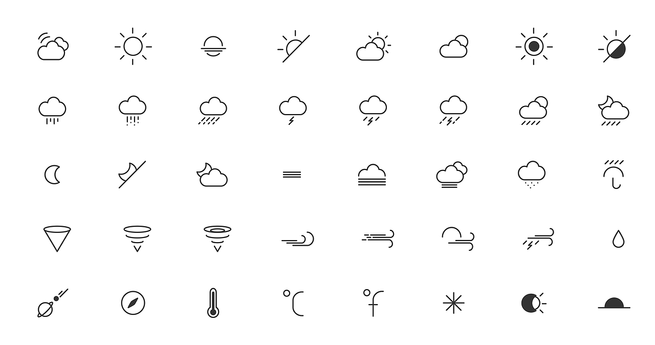 天气与线性图标练习