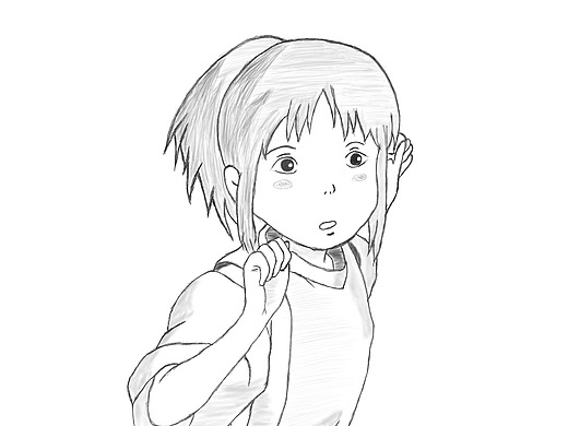 千与千寻之小千插画-艺术插画60012年前一日一蛋插画-创作习作16012年