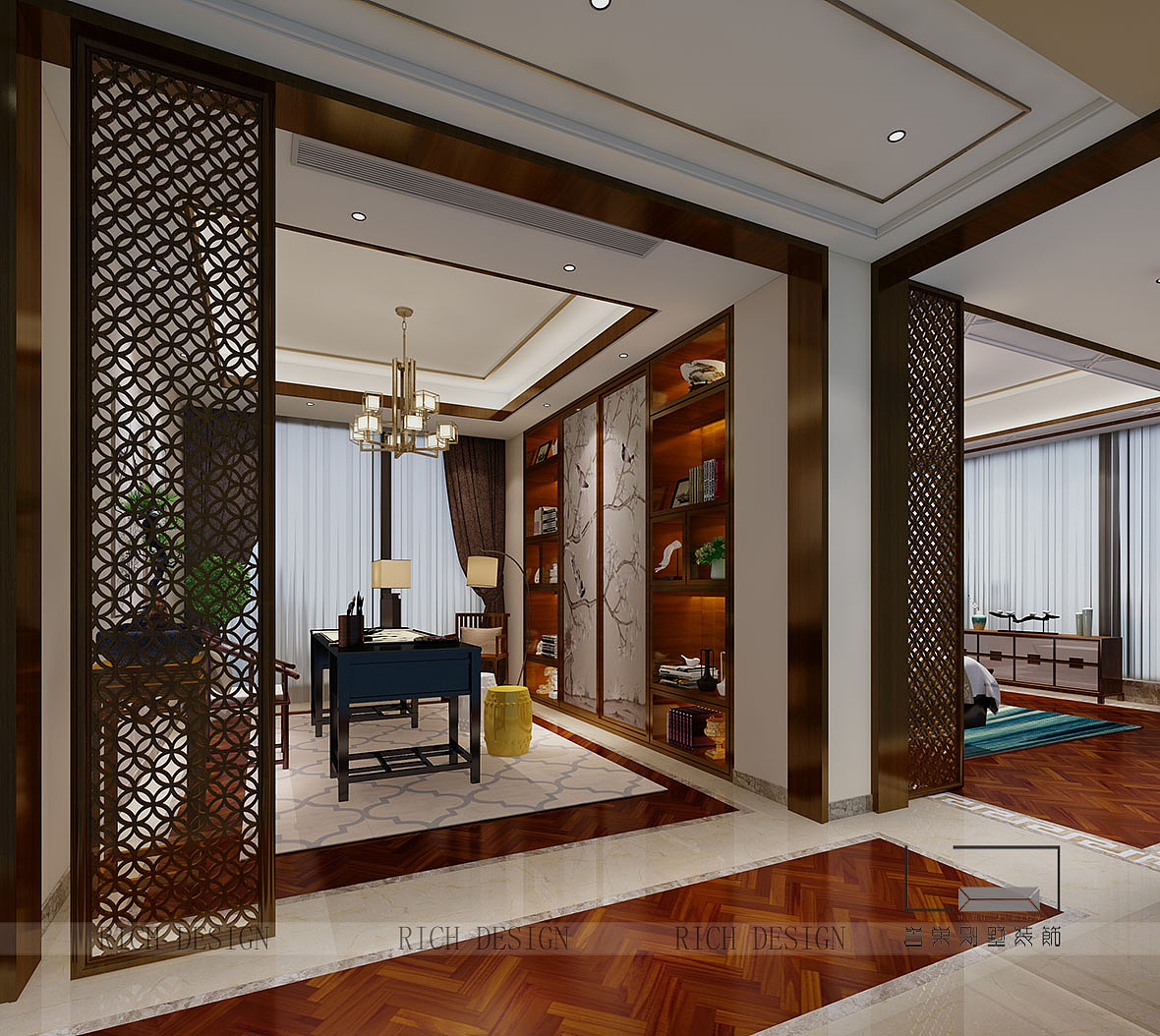 深业上城中式装修装饰,深圳装修公司