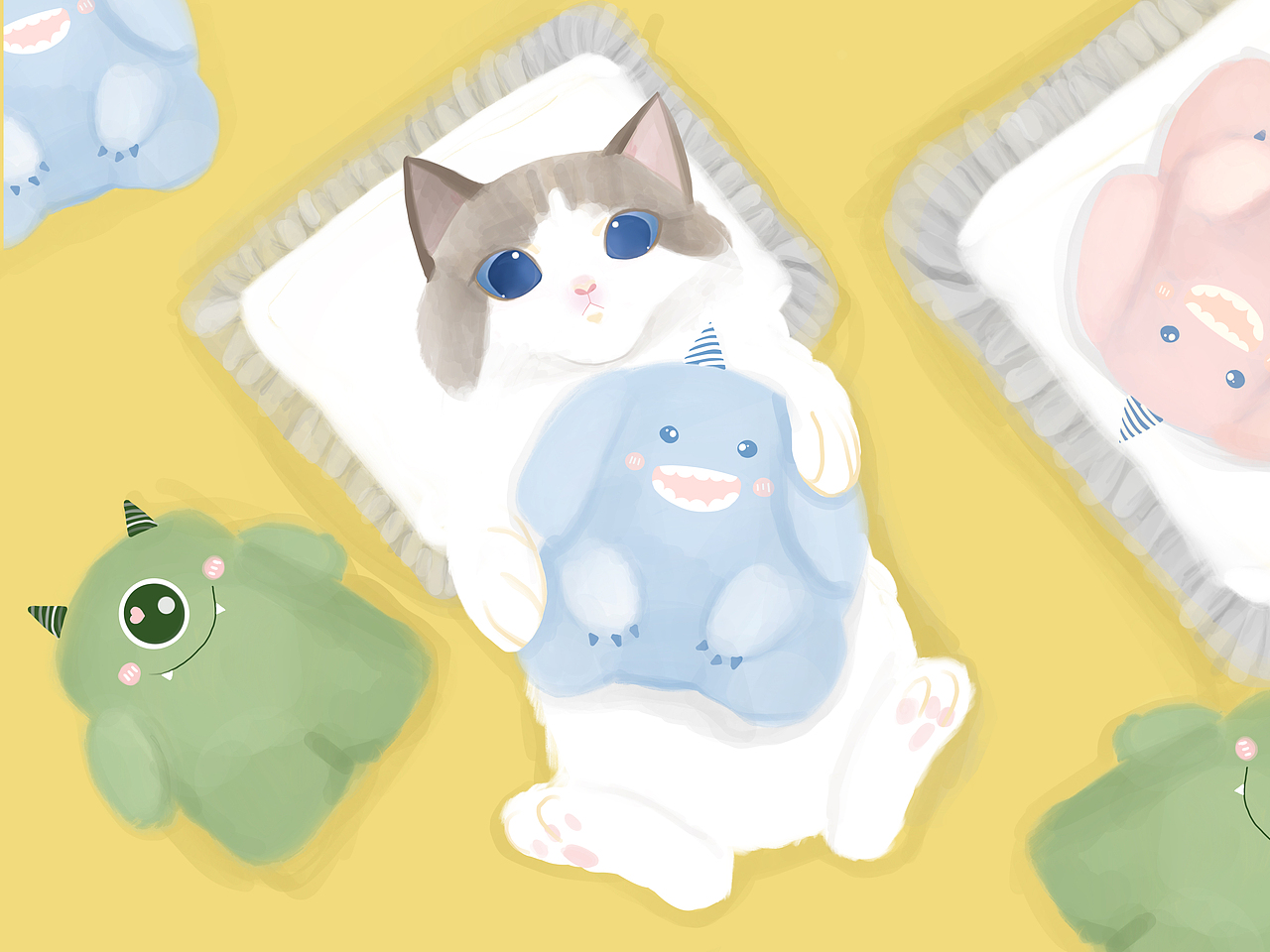 猫咪的日常（图ZMjc5OTcxMTY0） - 儿童插画 - 站酷设计师高高想暴富原创素材 - 站酷ZCOOL