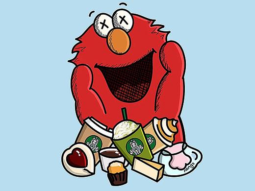 【能能伪艺术】听说芝麻街的小红喜欢吃星巴克?