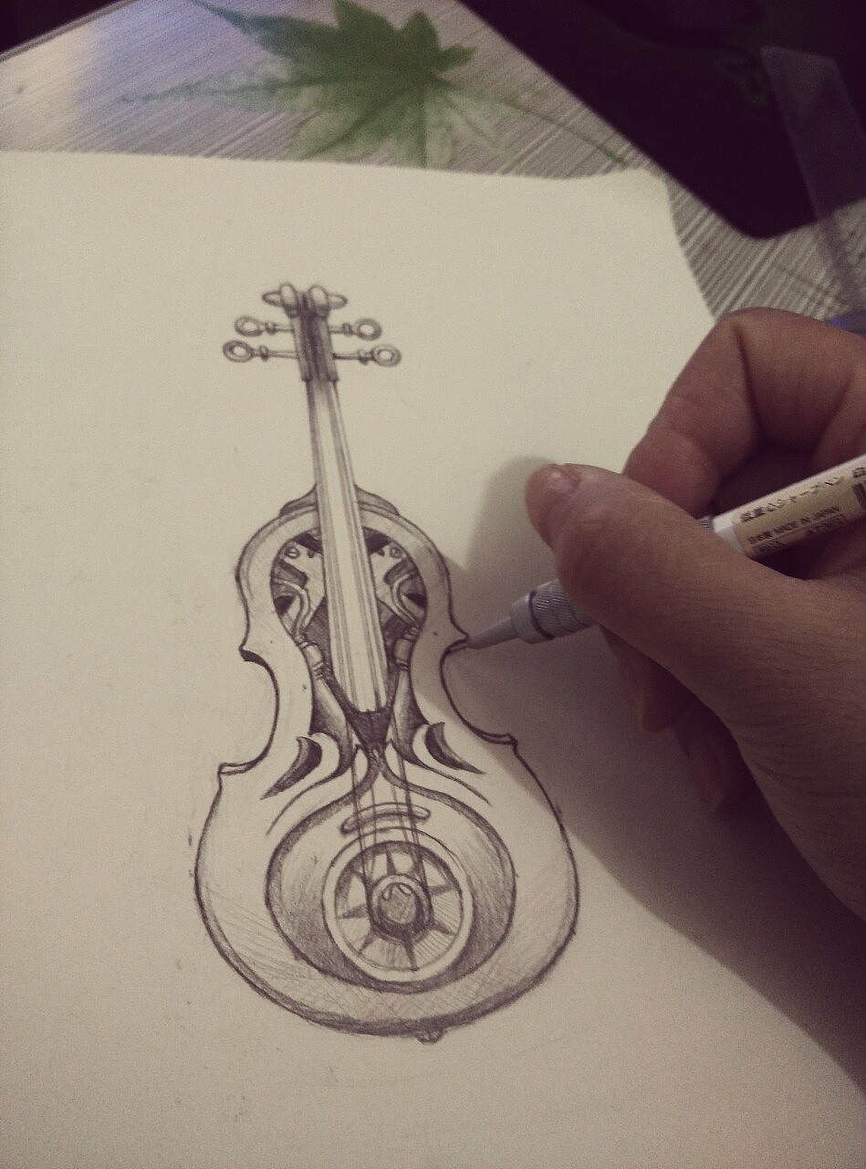 手绘小提琴（图ZNDExOTYyNzY=） - 创作习作 - 站酷设计师Qlina原创素材 - 站酷ZCOOL