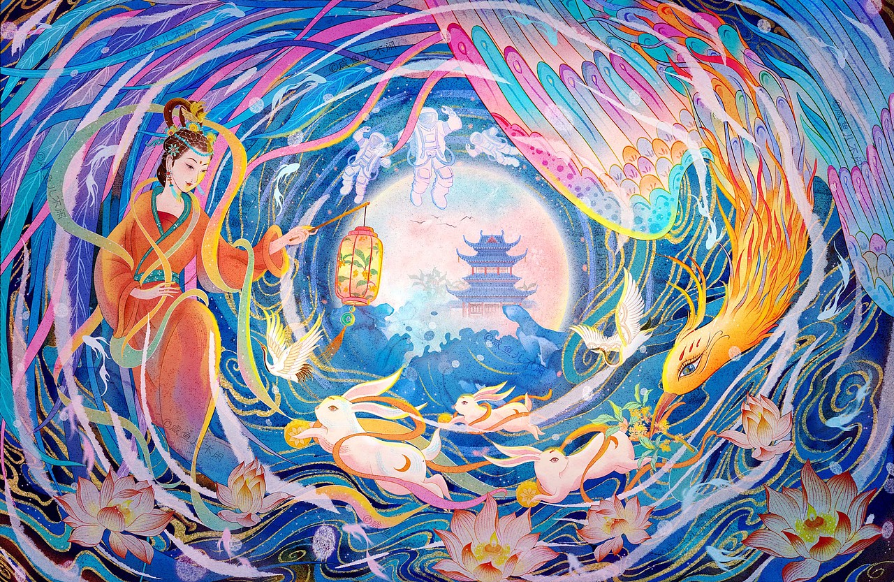 中秋（图ZMjY5NjQ0NzM2） - 商业插画 - 站酷设计师咸鱼儿不闲原创素材 - 站酷ZCOOL