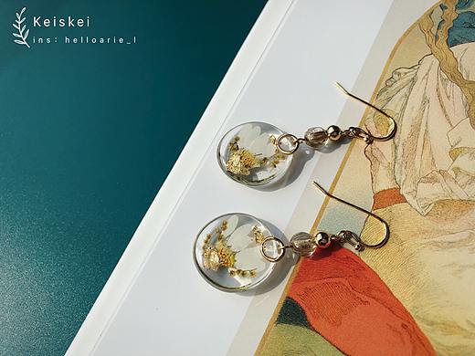 树脂手作⎡ 秋日幻想 ⎦之二 vintage 干花 耳饰（个人主页-ZNDAyNjA4MzI=） - 首饰设计 - 站酷设计师Keiskei花园物语原创素材 - 站酷ZCOOL