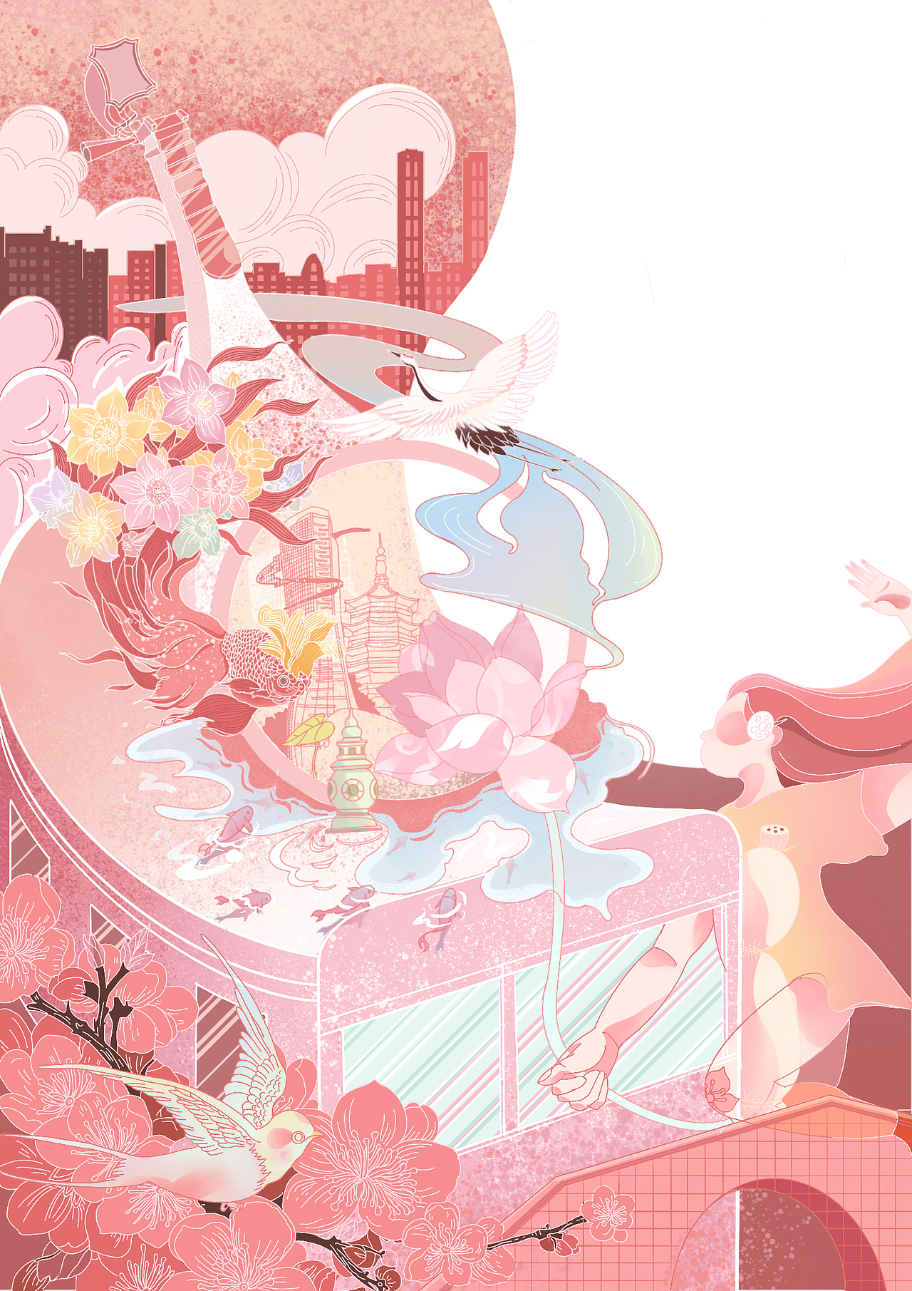 【国风插画】杭州（图ZMjg2NzY4MDAw） - 商业插画 - 站酷设计师我关门了原创素材 - 站酷ZCOOL