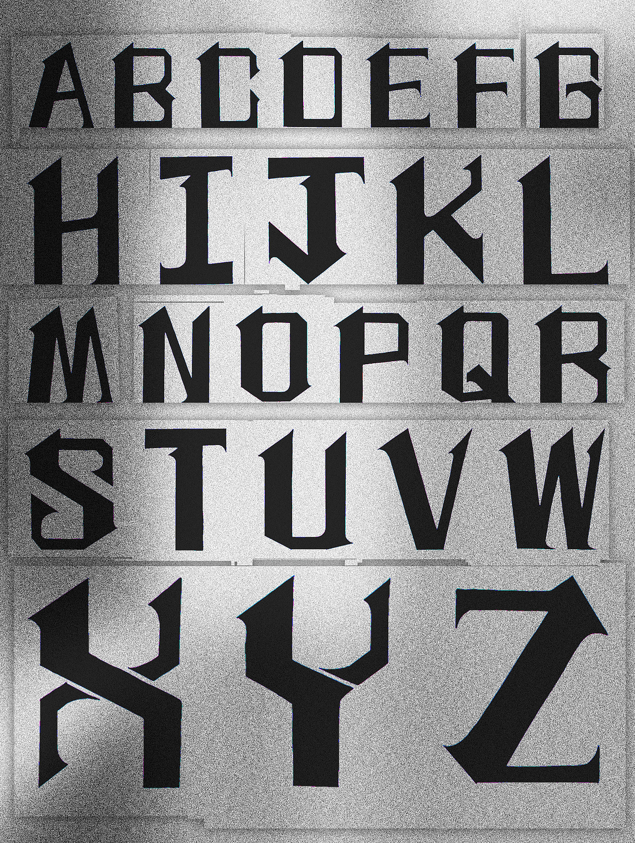 《旌旗》字体设计〔大写英文字母