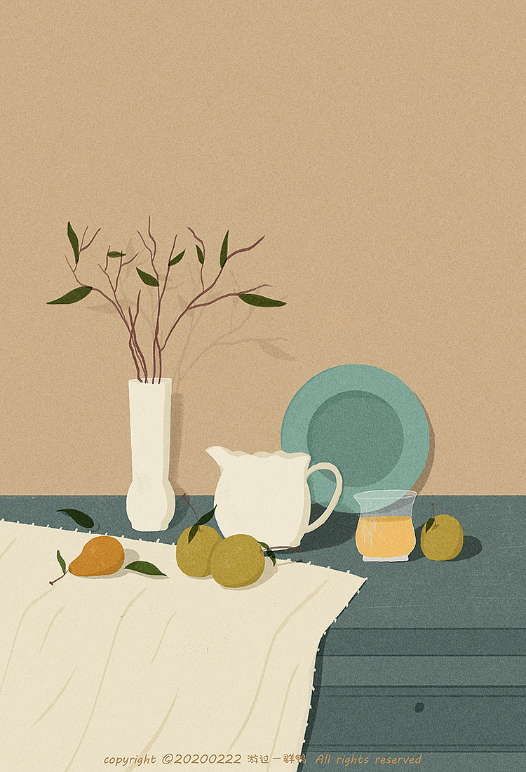 《慢生活-静物-手机壳插画》