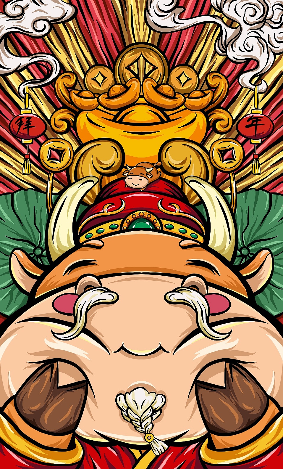 牛年手绘红包封面（图ZMjQ5ODM2Njcy） - 创作习作 - 站酷设计师插画师亚亚呀原创素材 - 站酷ZCOOL