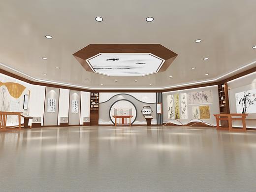 书法展厅3D效果图