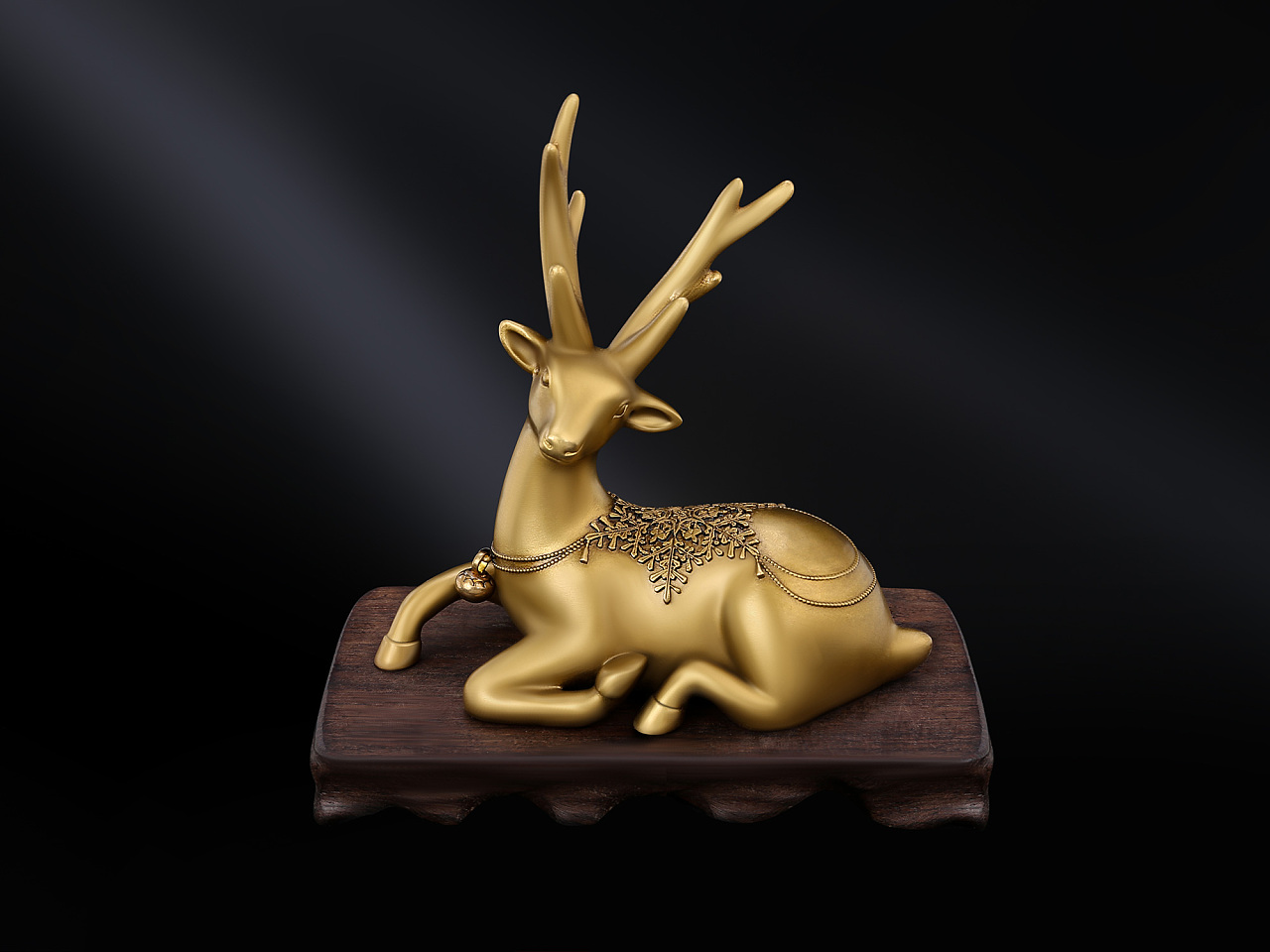 纯铜梅花鹿·麋鹿摆件/金属精修系列