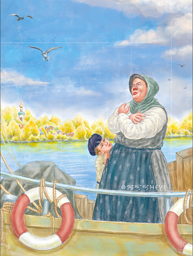 高尔基《童年》插图_何壹插画heyi-站酷zcool