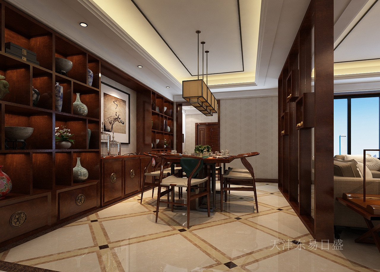 【天津东易日盛】185平金隅满堂新中式风格装修效果图