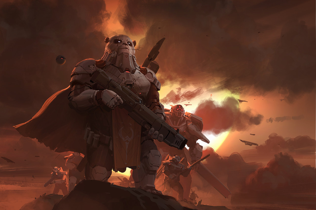 来了一只硬核熊猫（图ZMTU4MTA1NjA0） - 游戏原画 - 站酷设计师艺数绘CG原创素材 - 站酷ZCOOL