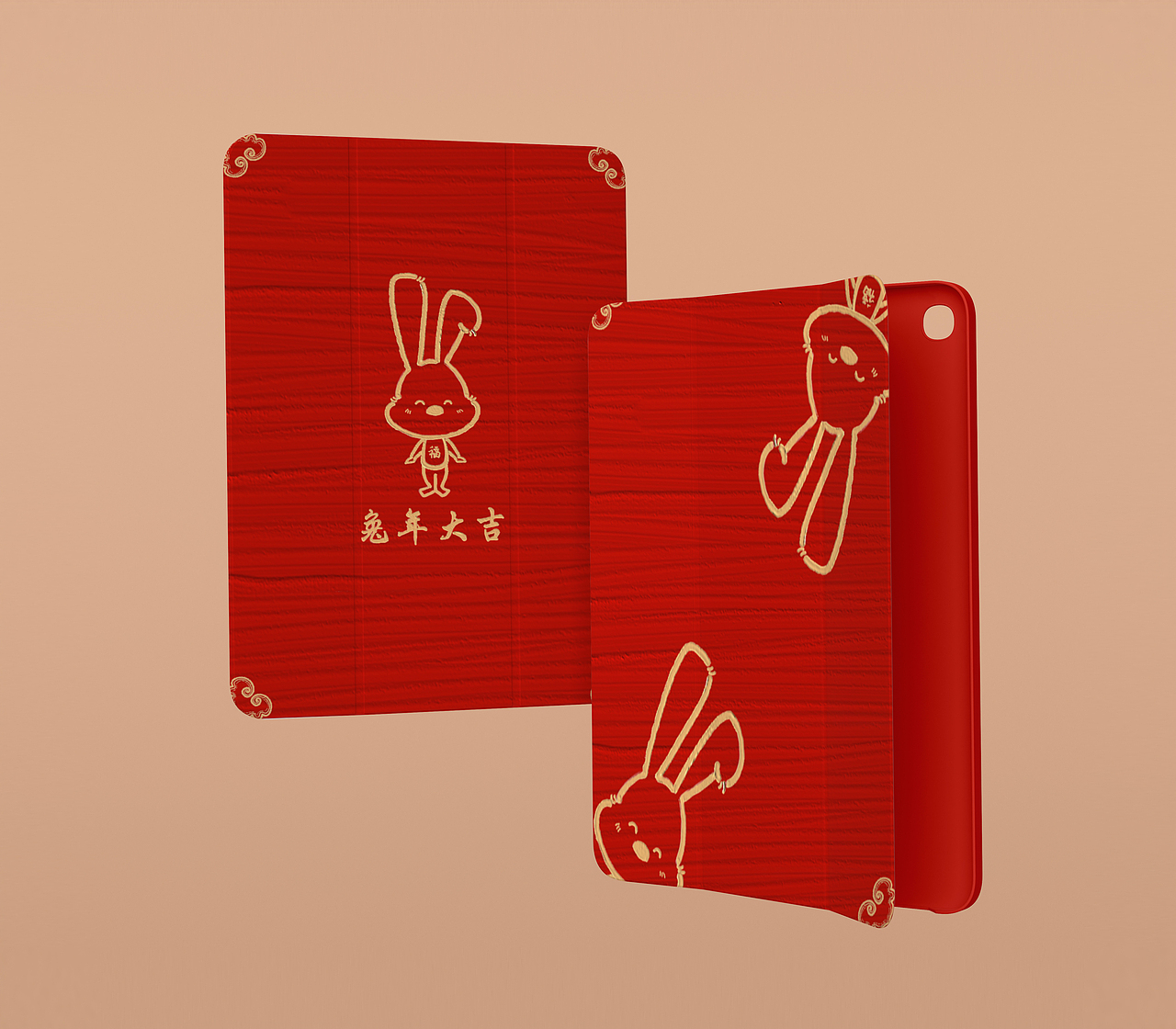 原创兔年插图 平板壳展示