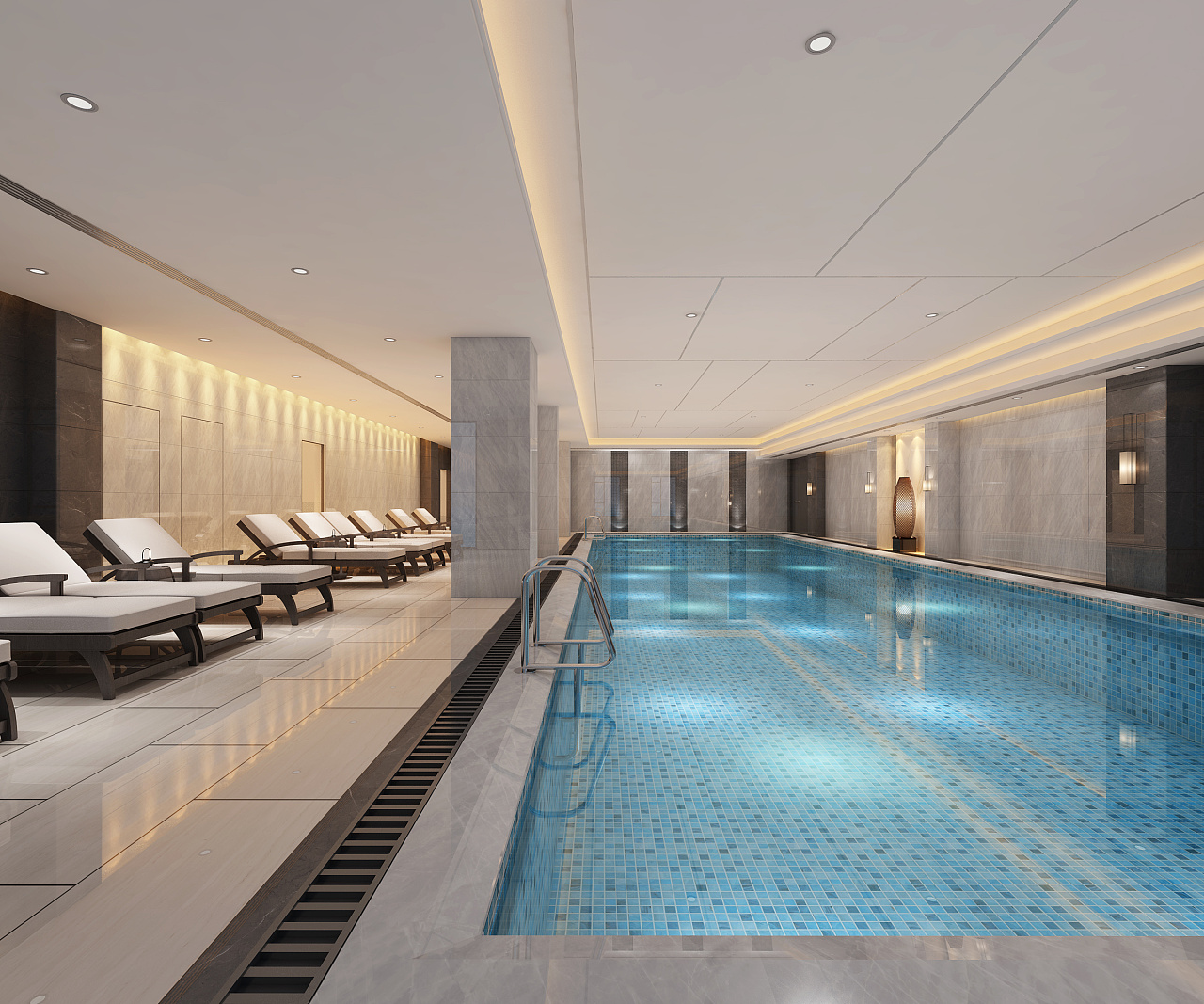 [室内游泳池]一个五星级酒店室内游泳池的装修 - 土木在线