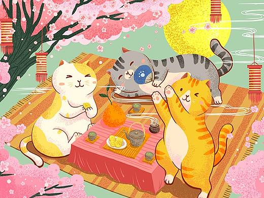 猫猫系列包装插画（中秋款+基本款）