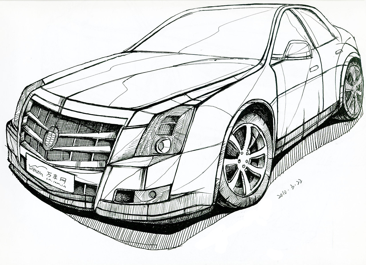 手绘汽车