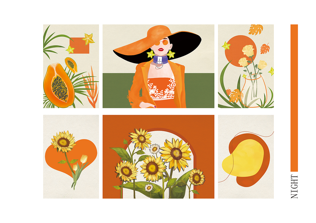 cool girl ｜装饰画（图ZMjQxNTEzNTA4） - 商业插画 - 站酷设计师NIGHT夜色原创素材 - 站酷ZCOOL