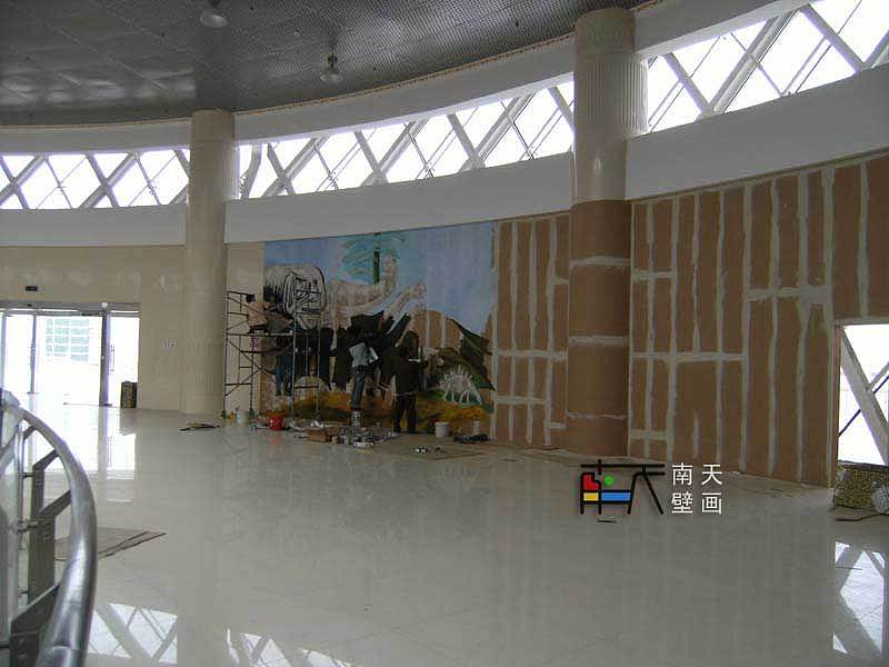 南天壁画出品:内蒙博物馆(恐龙二馆壁画工程),手绘油画,欧式油画,欧式壁画,壁画工程,古典壁画,3D地画,3D壁画