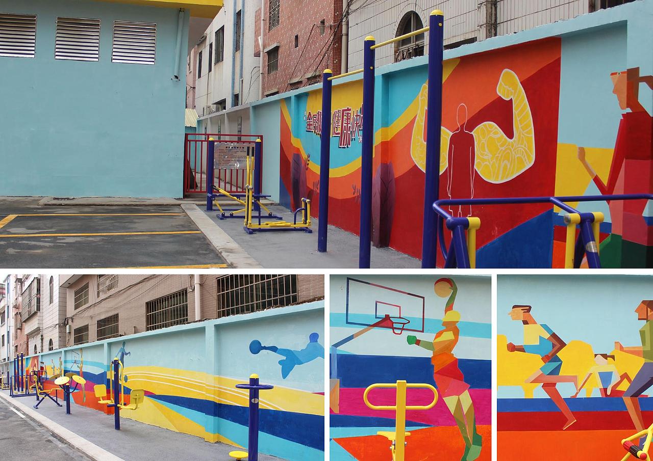 梵境设计—广州大石富丽社区桔芳园容貌提升+彩色墙画