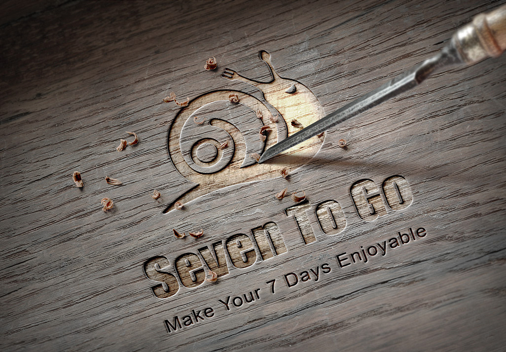 Seven to go吃喝玩乐平台logo设计