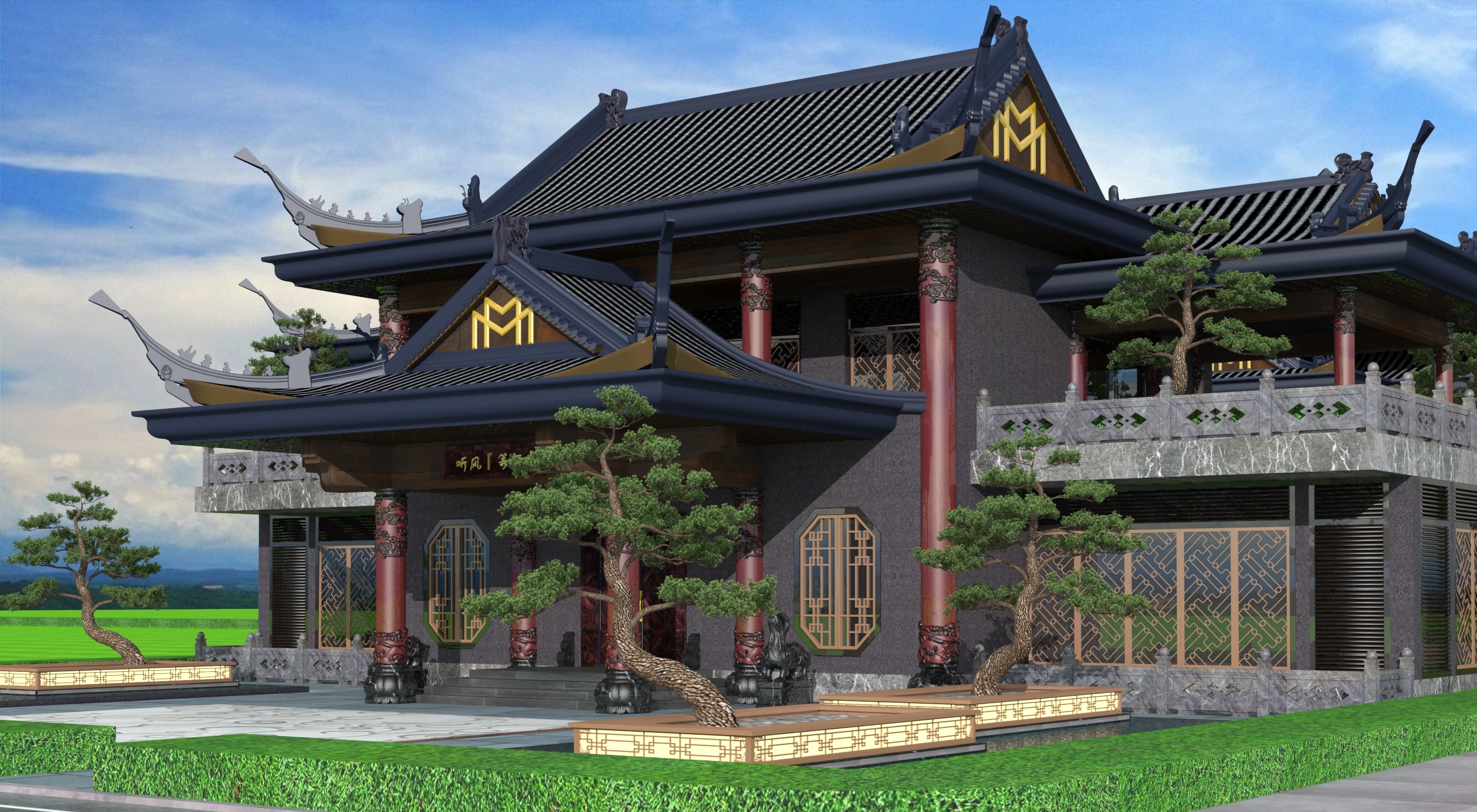 湖南自建房设计,新四合院,新中式大宅设计