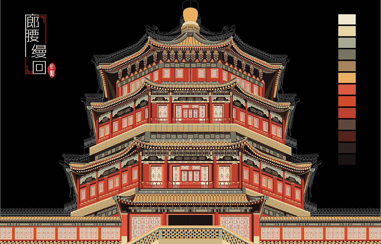 古建筑（图ZOTc2NDA1MjA=） - 商业插画 - 站酷设计师y332432988原创素材 - 站酷ZCOOL