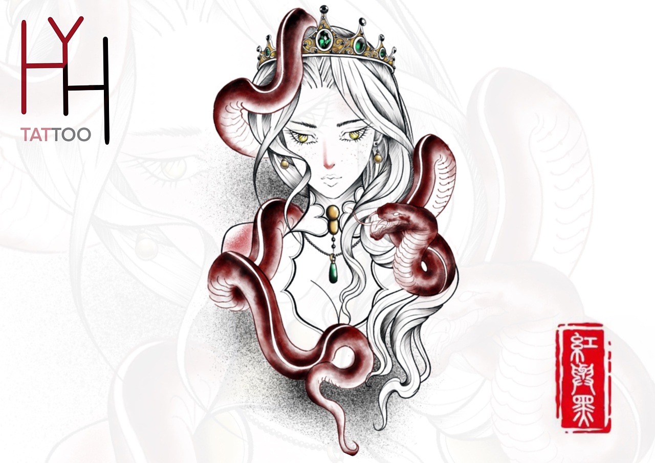 蛇姬公主纹身手稿