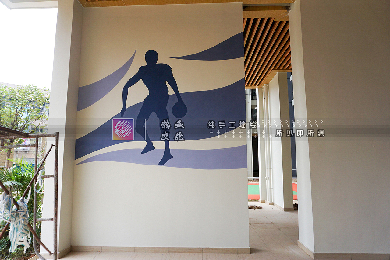 楼盘墙绘茶山碧桂园4栋架空层 墙绘壁画